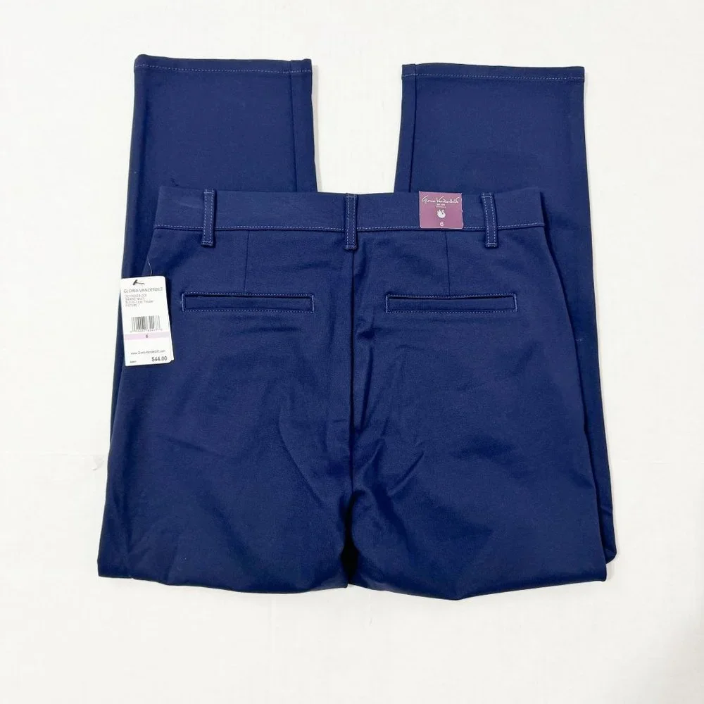 Gloria Vanderbilt NWT Sz 6 Marine Navy Pull On Crop Trouser - Picture 4 of 12